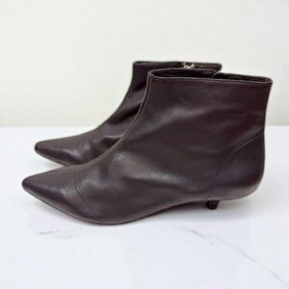 NWOT Jaggar Rise Soft Leather Kitten Heel Ankle Boots Bootie - Picture 2 of 7